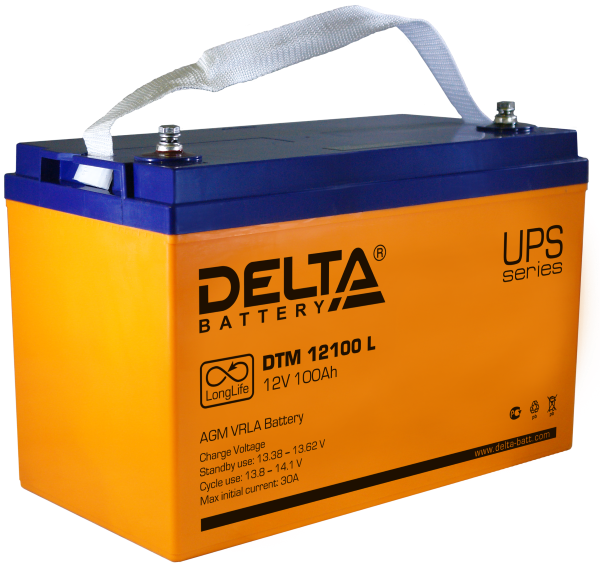 Батарея Delta DTM, UPS-серия 12В, 100 А/ч, 330/171/220 мм DTM 12100 L DTM 12100 L