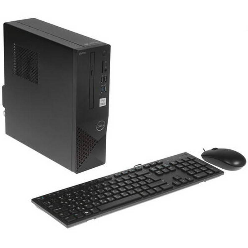 Компьютер Dell Vostro 3681 SFF i3 10100 (3.6)/8Gb/1Tb 7.2k/SSD256Gb/UHDG 630/CR/Linux/GbitEth/WiFi/BT/200W/клавиатура/мышь/черный 3681-9894 3681-9894