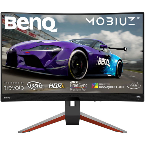 Монитор BenQ 27" EX2710R MOBIUZ 2560x1440 165Гц 1000R Curved VA LED backlight 16:9 300(400)cd/m2 1ms(GtG) 90% P3 3000:1 178/178 2*HDMI2.0 DP1.4 1*USB типа-B 2*USB3.0 Speaker 2*5W Tilt Swivel HAS Metallic/Gr 9H.LK9LB.QBE 9H.LK9LB.QBE #1