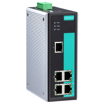 Коммутатор MOXA Промышленный 5-портовый неуправляемый 10/100 BaseTX Ethernet, резервируемое питание, релейный выход, 0...+60 EDS-305 EDS-305
