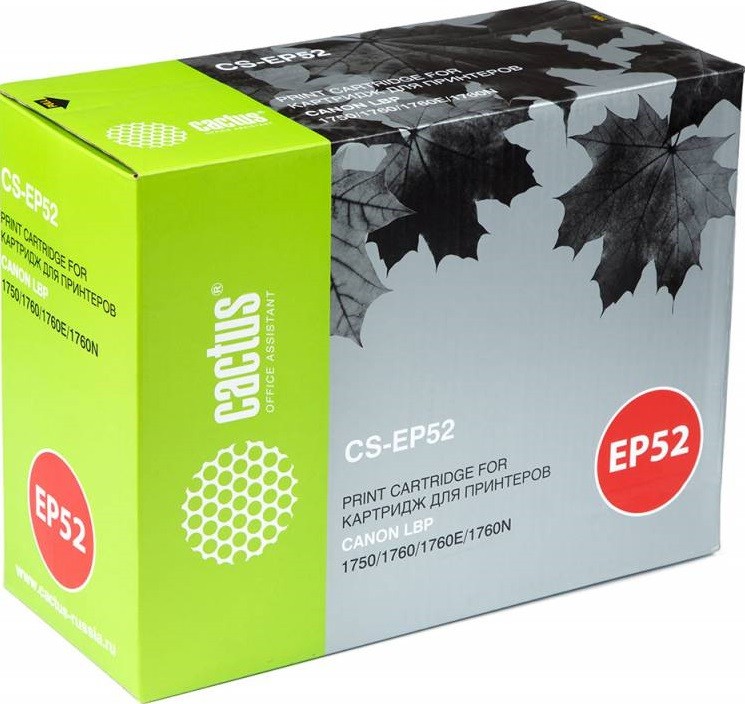 Тонер-картридж Cactus CS-EP52 черный для Canon LBP 1750/1760/1760E/1760N (10000стр.) CS-EP52 CS-EP52