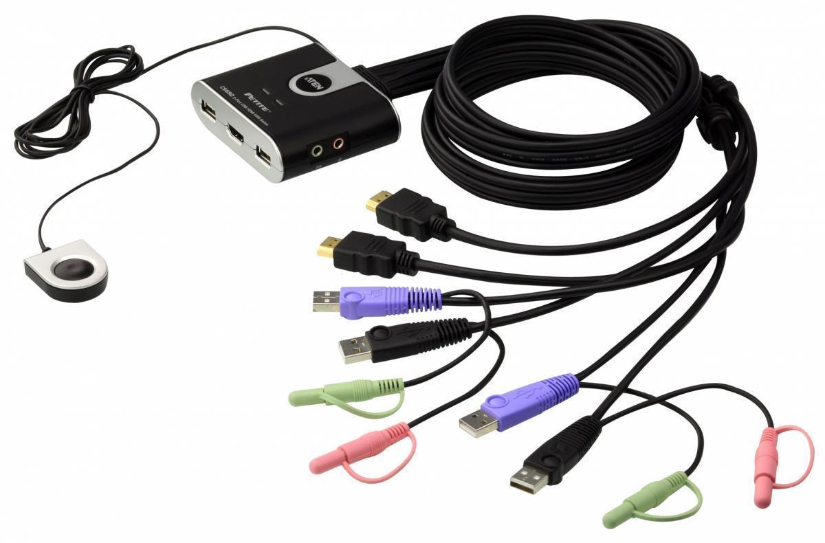 KVM переключатель ATEN PETITE 2 PORT USB2.0 HDMI KVM SWITCH. (демонстрационный образец) CS692-AT_DEMO CS692-AT_DEMO