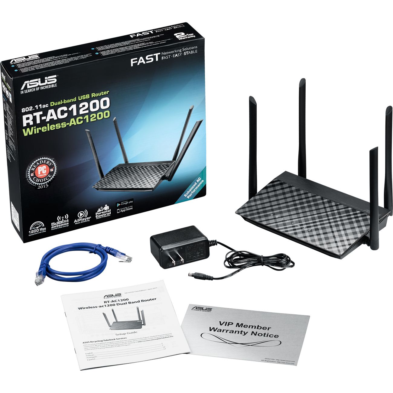 Роутер Asus RT-AC1200RU //  роутер  802.11b/g/n/ac, до 300 + 867Мбит/c, 2,4 + 5 гГц, 4 антенны ; 90IG0550-BR3430 RT-AC1200RU RT-AC1200RU