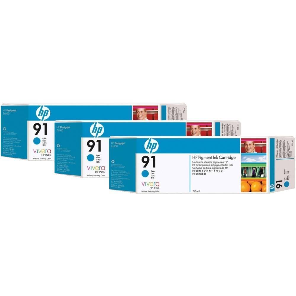 Картридж струйный HP №91 голубой x3уп. для HP DJ Z6100 C9483A C9483A #1