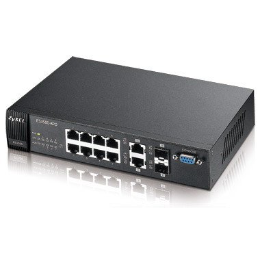 Коммутатор ZYXEL 8-портовый L2+ Fast Ethernet с 2 портами Gigabit Ethernet ES3500-8PD ES3500-8PD
