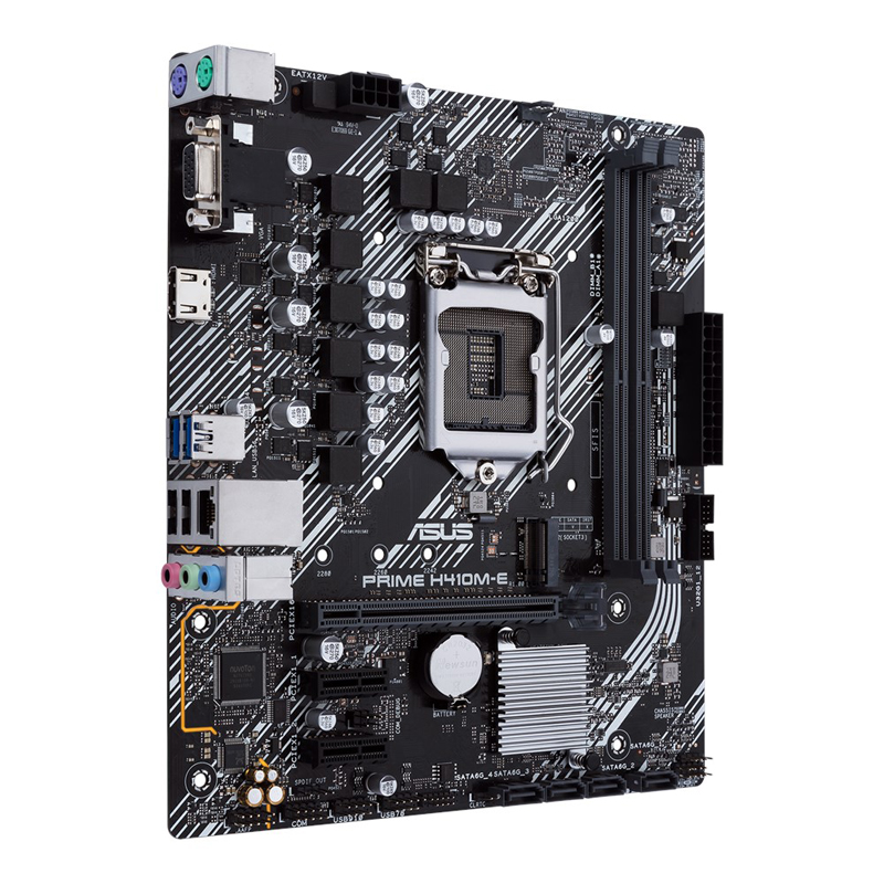 Материнская плата ASUS PRIME H410M-E, LGA1200, H410, 2*DDR4, D-Sub,HDMI, SATA3, Audio, Gb LAN, USB 3.2*4, USB 2.0*6, COM*1 , mATX PRIME H410M-E PRIME H410M-E