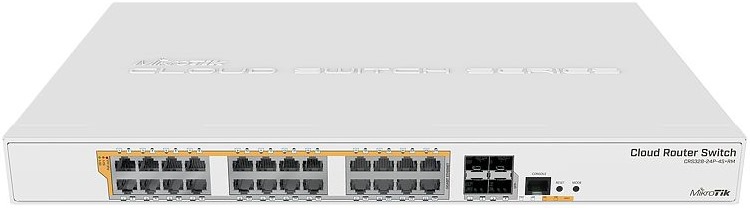 Коммутатор Mikrotik  24xGigabit ports, 4xSFP+ Cages, SwOS / RouterOS L5 (Dual Boot) CRS328-24P-4S+RM CRS328-24P-4S+RM