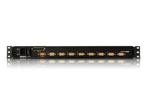 KVM переключатель ATEN 2 user консоль LCD 17" => 8 cpu/блоков/портов PS2/USB+VGA, с KVM-шнурами PS2 1х1.8м.;USB 1x1.8м CL5708FM-AT-RG CL5708FM-AT-RG