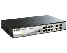 Коммутатор  управляемый D-Link 2 уровня с 8 портами 10/100Base-TX и 2 комбо-портами 100/1 DES-1210-10/ME/B2А DES-1210-10/ME/B1A,B2А