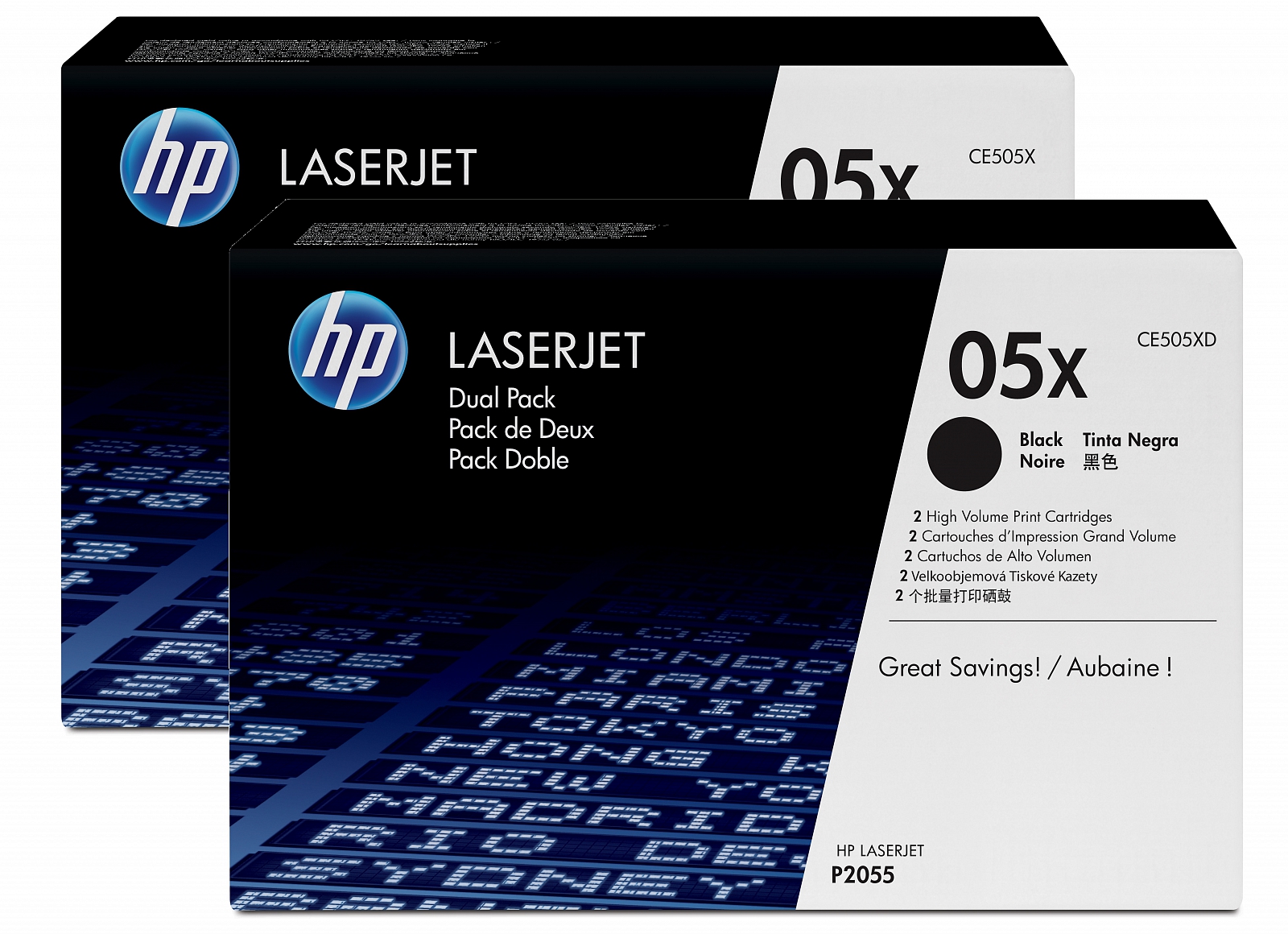 Картридж HP для принтеров LaserJet P2055, двойная упаковка, черный (CE505XD) CE505XD