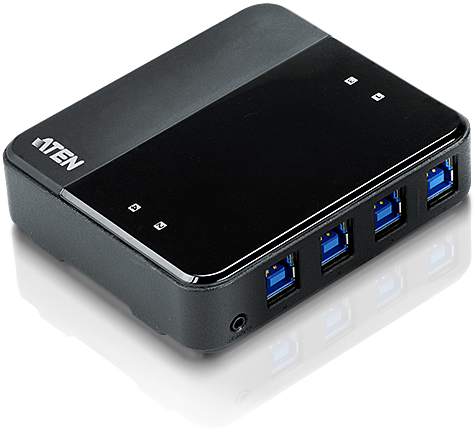 KVM переключатель ATEN USB, 4> 4 устройства/порта+клавитаура+мышь, 4 USB A Female/4 B Female, со шнурами A-B 2х1.2м.+2х1.8м US434-AT US434-AT