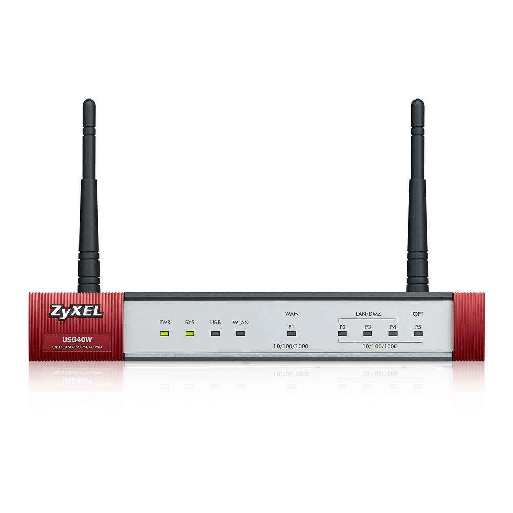 Межсетевой экран ZYXEL беспроводной .11n GE 3x LAN/DMZ, 1x WAN, 1x OPT, UTM набор подписок на один год (AS,AV,CF,IDP) USG40W-RU0102F USG40W-RU0102F