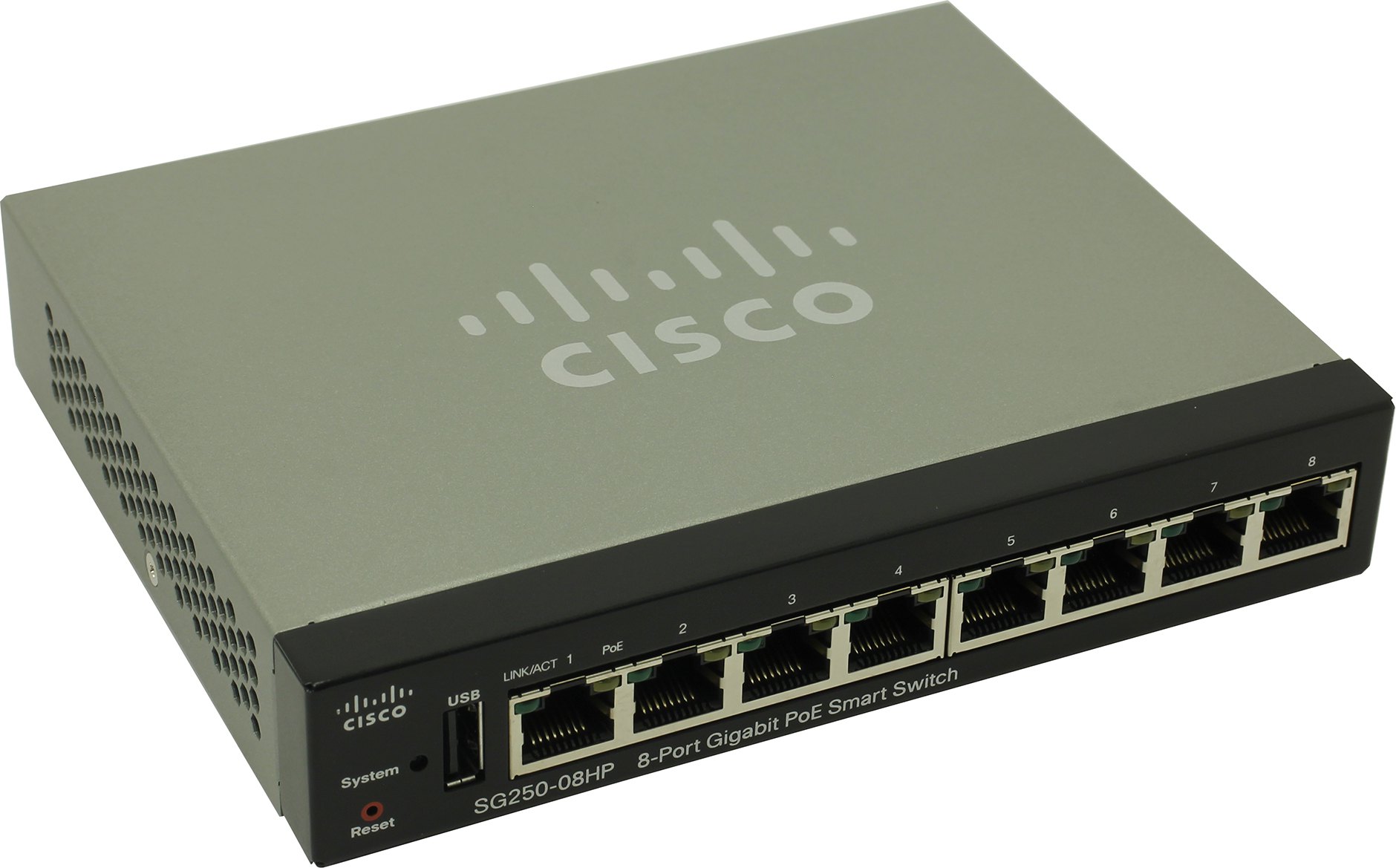 Коммутатор Cisco SG250-08HP 8-Port Gigabit PoE Smart Switch SG250-08HP-K9-EU SG250-08HP-K9-EU