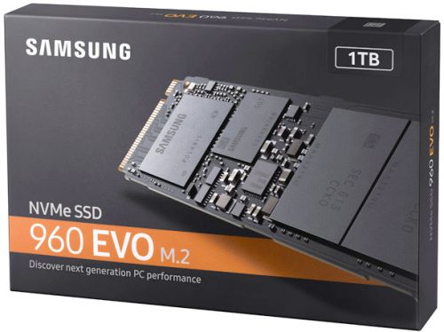 Твердотельный накопитель Samsung M.2 2280 1TB 960 EVO Client SSD PCIe Gen3x4 with NVMe, 3200/1900, IOPS 380/360K, MTBF 1.5M, 3D V-NAN MZ-V6E1T0BW MZ-V6E1T0BW