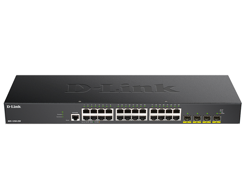 Коммутатор D-Link L2 Smart Switch with 24 10/100/1000Base-T ports and 4 10GBase-X SFP+ ports DGS-1250-28X/A1A DGS-1250-28X/A1A #3