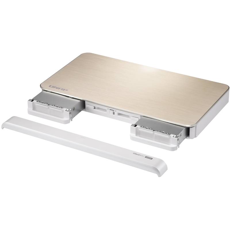 Сетевой RAID-накопитель QNAP 4-Bay (2x 2.5"/3.5" SATA HDD/SSD) + 2 x M.2 2280 SATA 6Gb/s slots), Intel Celeron J4105 quad-core 1.5 GHz (up to 2.5 GHz), 4GB DDR4  (2 x 2GB) up to 8 GB ( 2 x 4 GB), 1x GbE LAN, 1x 10GbE HS-453DX-4G HS-453DX-4G