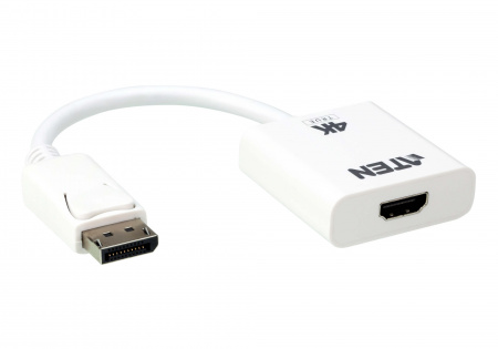 Конвертер ATEN DisplayPort=>HDMI, DisplayPort>HDMI, Male>Female, без Б,П,, (4096x2160 30 Hz/3840x2160  60Hz;Макс,частота пикселизации 600 MГц;DP1,2a/HDMI 2,0 (3D, Deep Color, 4K)/HDCP 2,2) VC986B-AT VC986B-AT