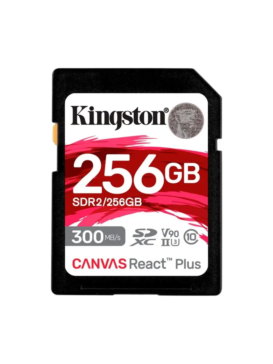 Карта памяти Kingston SDR2/256GB SDXC 256Gb,Class10,Canvas React Plus SDR2/256GB SDR2/256GB