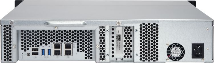 Сетевой RAID-накопитель QNAP 12 отсеков для HDD, 19", два блока питания. Четырехъядерный AMD 2,0 ГГц, 4ГБ TS-1263U-4G TS-1263U-4G