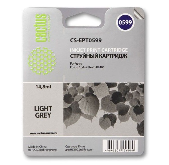 Картридж Cactus струйный CS-EPT0599 светло-серый для Epson Stylus Photo R2400 (14.8мл) CS-EPT0599 CS-EPT0599