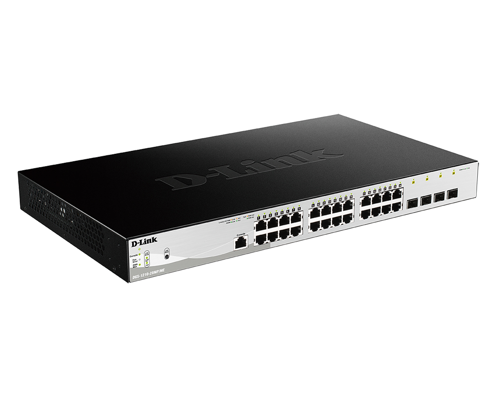 БУ Коммутатор D-link DGS-1210-28MP/ME D-Link Настраиваемый, WebSmart с 24 портами 10/100/1000Base-T и 4 портами 1000Base-X SFP (порты 1-24 с поддержкой БУ DGS-1210-28MP/ME #1