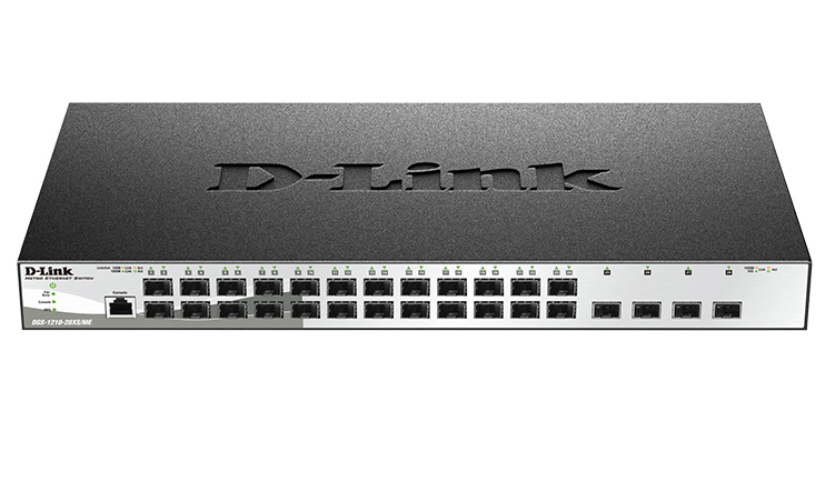 Коммутатор D-Link L2 Managed Switch with 24 100/1000Base-X SFP ports and 4 10GBase-X SFP+ ports DGS-1210-28XS/ME/B1A DGS-1210-28XS/ME/B1A
