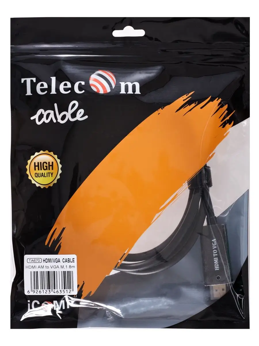 Кабель-переходник Telecom HDMI - VGA M/M 1,8м TA670-1.8M TA670-1.8M #2