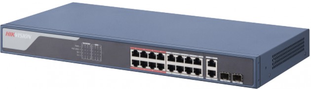 PoE коммутатор Hikvision DS-3E1318P-SI L2, Смарт-управляемый, 16 10/100M RJ45 PoE-порт, 2 Gigabit combo порт, 802.3af/at, бюджет PoE 230W DS-3E1318P-SI DS-3E1318P-SI