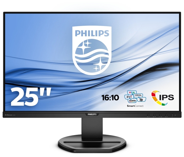 Монитор Philips 25" 1920x1200 60Гц  IPS W-LED 16:10 5ms(GtG) VGA DVI HDMI DP HDCP 1.4 (HDMI/DP) 4*USB 3.1 50M:1 1000:1 178/178 300cd Tilt HAS Pivot Swivel Speakers Black 252B9/00 252B9/00