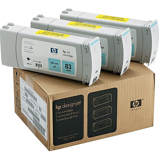 Картридж HP 83 Light Cyan UV для Designjet 5000/5000ps/5500/5500ps 3x680-ml C5076A C5076A