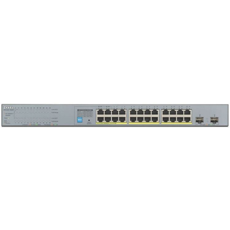 Коммутатор Zyxel GS1300-26HP PoE+ switch for IP cameras, 24xGE PoE +, 2xSFP, PoE budget 250 W, power transmission distance up to 250 m, increased protection agai GS1300-26HP-EU0101F GS1300-26HP-EU0101F