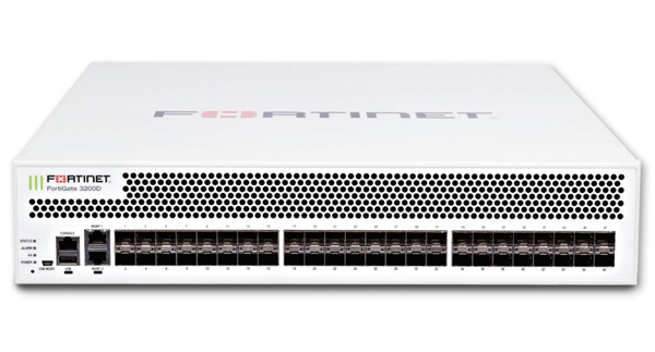 Межсетевой экран Fortinet FortiGate-3200D-DC 48 x 10GE SFP+ slots, 2 x GE RJ45 Management, SPU NP6 and CP8 hardware accelerated, 960GB SSD onboard storage, and dual DC power supplies FG-3200D-DC FG-3200D-DC