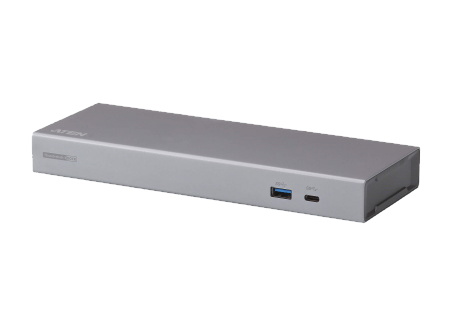 Док-станция ATEN 8 портов:2хUSB 3,1 Gen 1+2xUSB-C+DisplayPort+RJ45+2xMINIJACK, USB 3,1, DC 20V, ~, (одиночн,подкл,макс,разр,DP/USB-C 4096x2160 60Гц/Thunderbolt3 5120x2880 60Гц;двойн,подкл,макс,разр,4096x2160 60Гц;СНЯТ С ПР-ВА!) UH7230-AT-G UH7230-AT-G