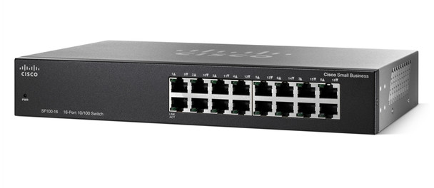 Коммутатор 16-портовый Cisco SB SF100-16-EU 16-Port 10/100 Switch SF100-16-EU