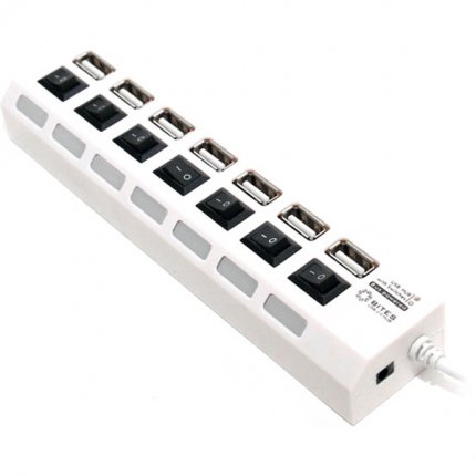 Концентратор 5bites 7*USB2.0 / БП 5В-2А / 1M / WHITE HB27-203PWH HB27-203PWH