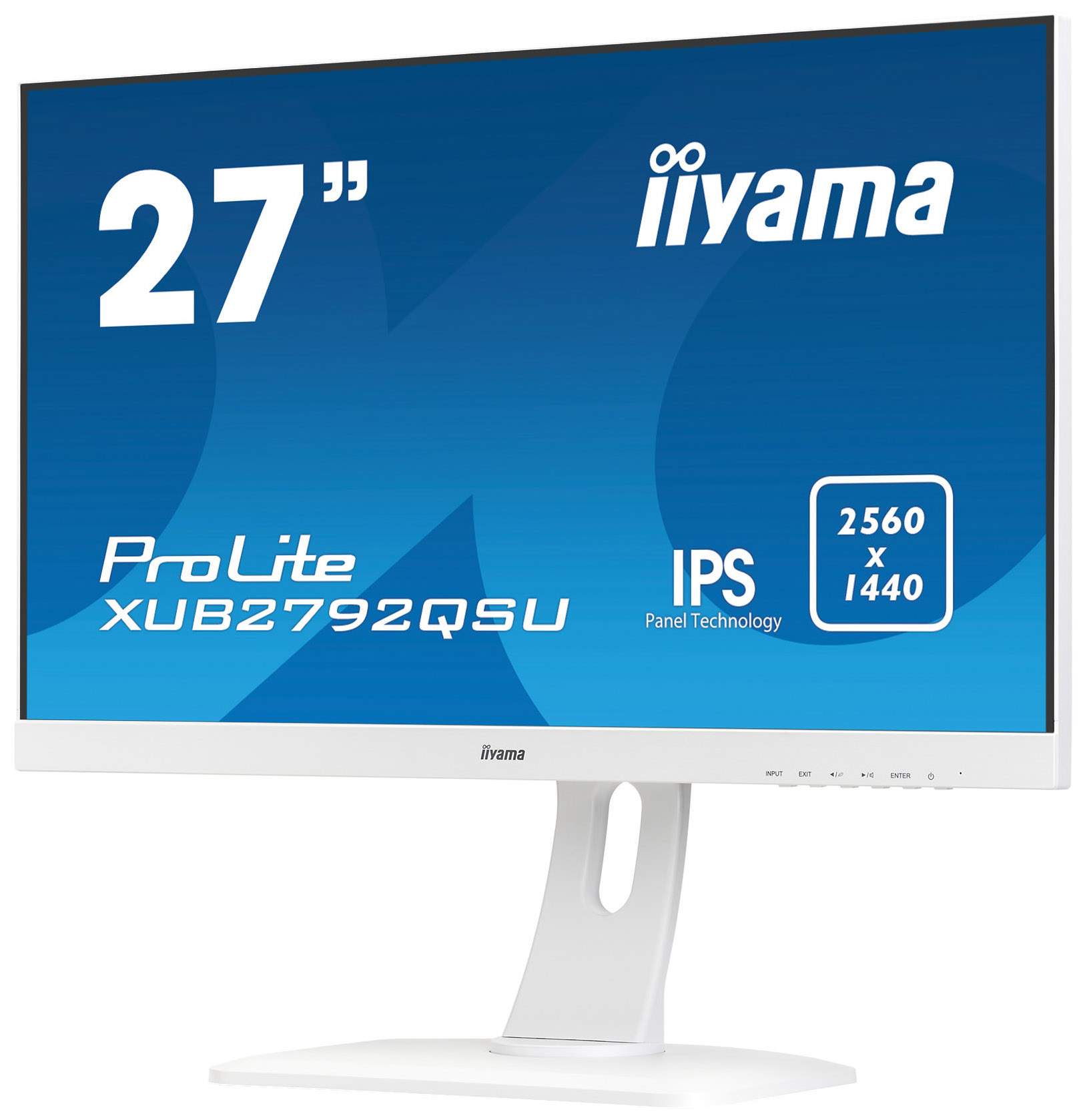 Монитор IIYAMA 27" разрешение 2560x1440 (16:9)/подключение: DVI, HDMI, DisplayPort/встроенные динамики/USB-хаб XUB2792QSU-W1 XUB2792QSU-W1