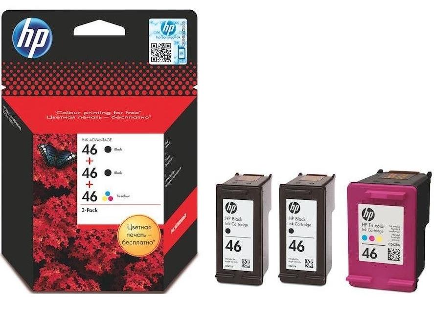 Картридж струйный HP 46 многоцветный/черный набор карт. для HP DJ Adv 2020hc/2520hc F6T40AE F6T40AE