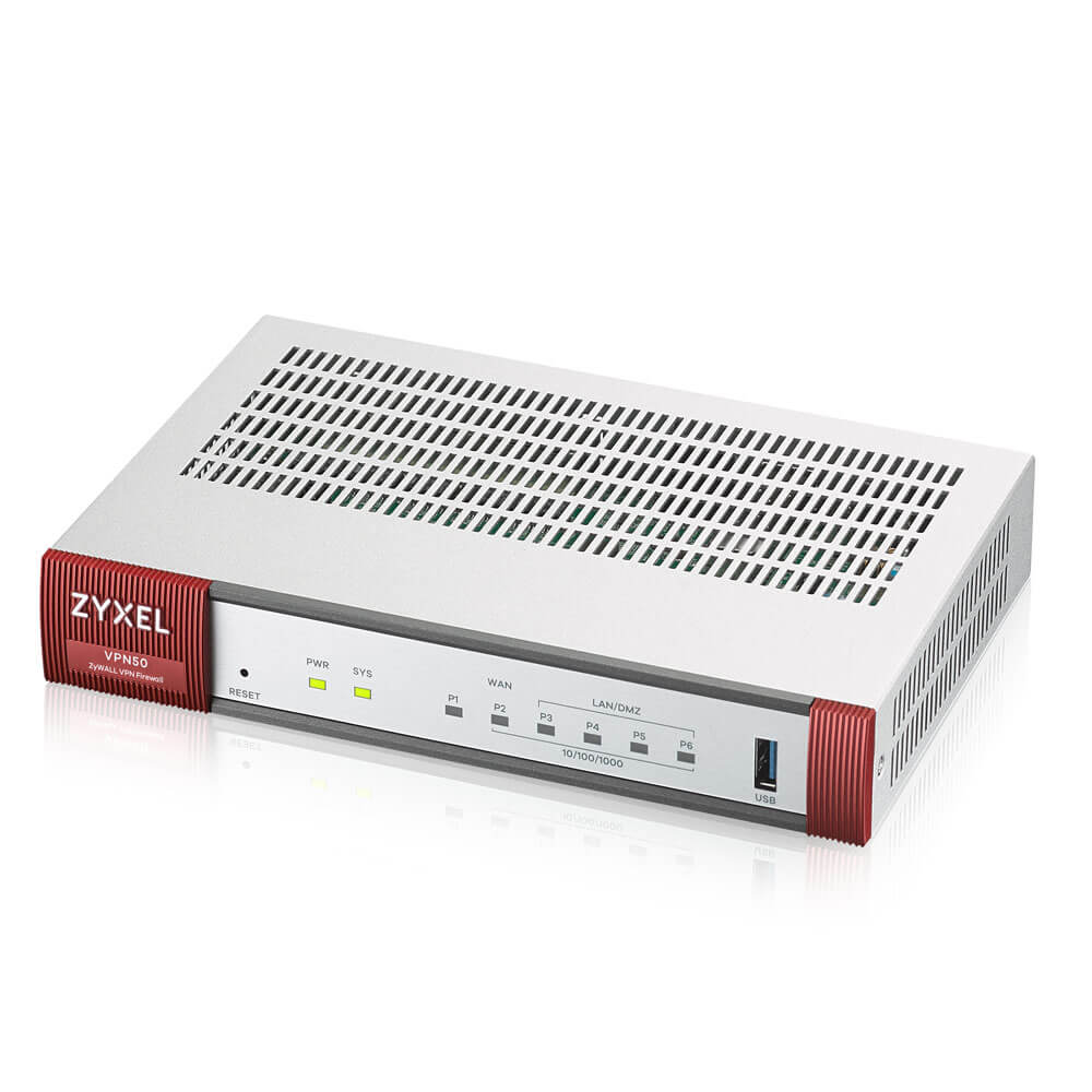 Межсетевой экран ZYXEL VPN Firewall Appliance 5 GE Copper/1 SFP, 800 Mbit/S Firewall Throughput, 50 Ipsec VPN Tunnels VPN50-EU0101F VPN50-EU0101F