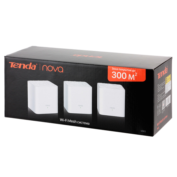 Двухдиапазонная система Tenda Wi-Fi Mesh Nova 1200Мбит/с 2.4 и 5ГГц (3-PACK) MW3-3 MW3-3