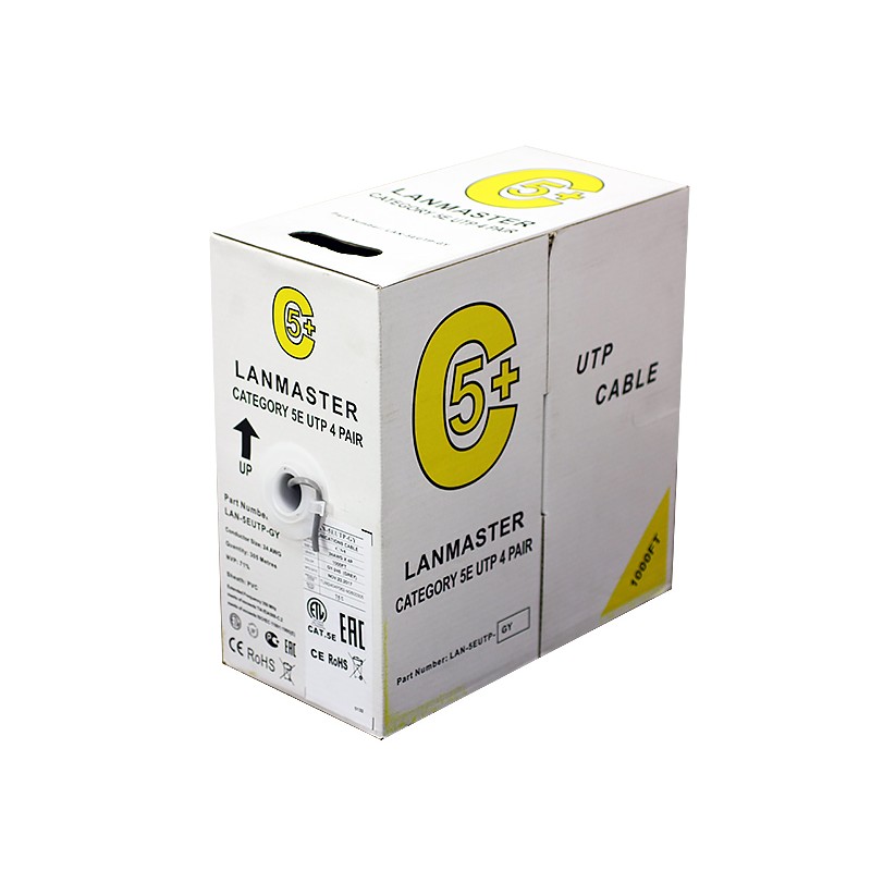 Кабель витая пара Lanmaster UTP UTP, 4x2, кат 5E, 350Mhz, PVC, синий, 305 м LAN-5EUTP-BL LAN-5EUTP-BL