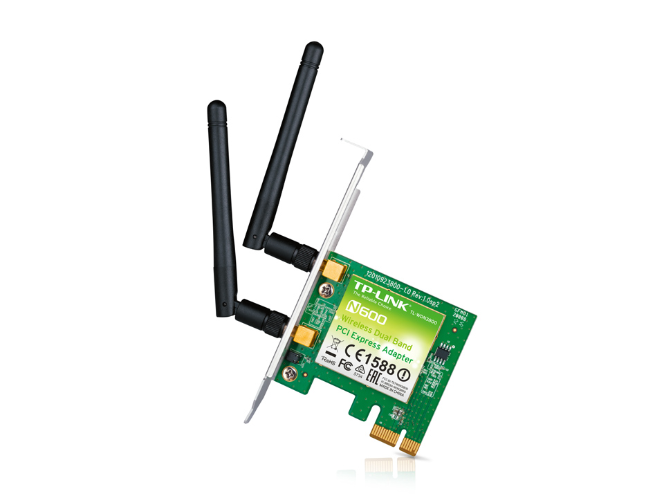 Сетевая карта TP-Link N600 300ac+300n, 802.11a/b/g/n, PCI Express, 2 съёмные антенны TL-WDN3800 TL-WDN3800