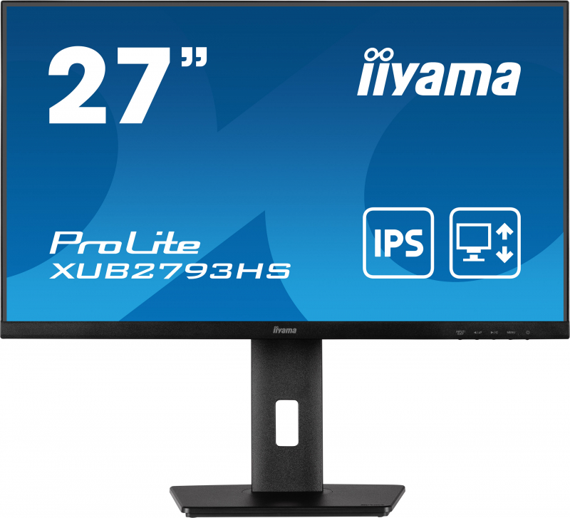 Монитор iiYama 27" ProLite черный IPS LED 4ms 16:9 HDMI M/M матовая HAS Piv 1000:1 300cd 178гр/178гр 1920x1080 75Hz FreeSync DP FHD XUB2793HS-B5 XUB2793HS-B5