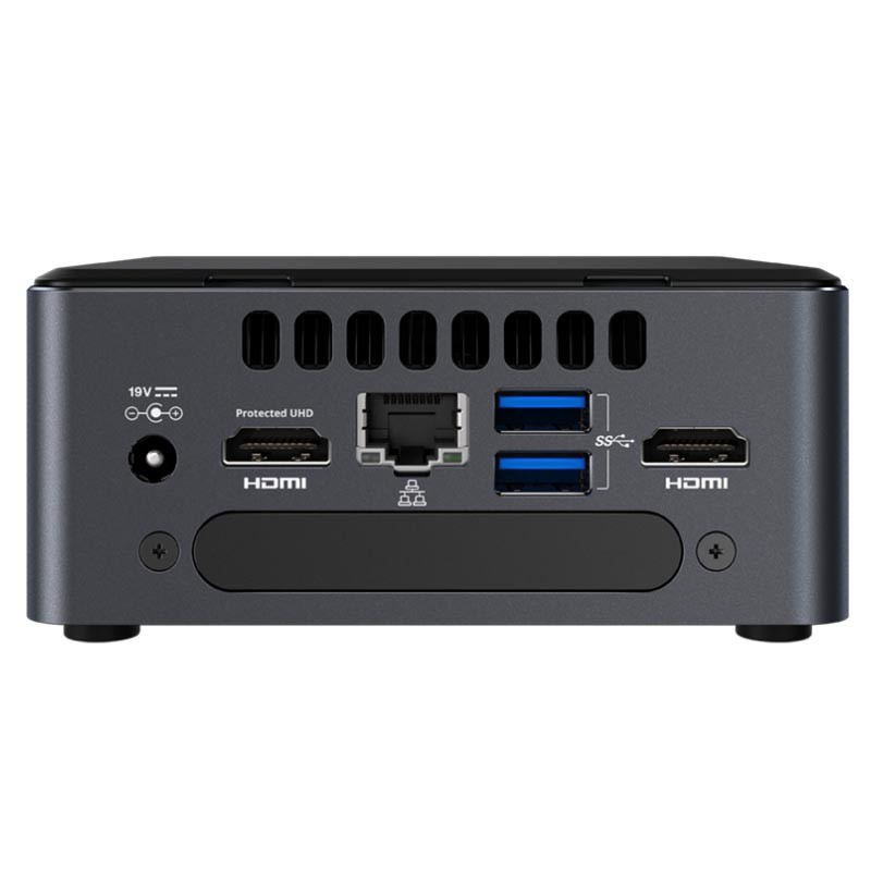 Неттоп Intel BLKNUC7I5DNHE Nettop NUC, Core i5 7300U, 3.5 GHz, 2xDDR4 SODIMM (1.2V up to 2133MHz/32Gb), VGA HD Graphics 620(2xHDMI 4K), 4xUSB3.0, 1x2.5HDD, 2x m.2 SSD+Wifi, GBL, WiFi(vPro)+BT, noCR, Black,VESA, no powercord, IR-port, Kensington Lock, BLKNUC7I5DNHE