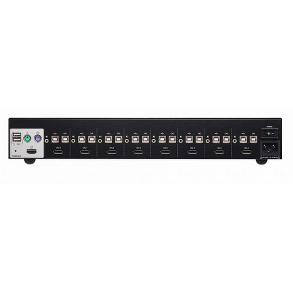 KVM-переключатель ATEN электрон,, KVM+Audio+USB 2,0,  1 user PS2/USB+HDMI =>  8 cpu USB+DP, без шнуров, 3840x2160 30Hz, настол,, исп,стандарт,шнуры, без OSD, некаскад,, CS1188DP-AT-G CS1188DP-AT-G