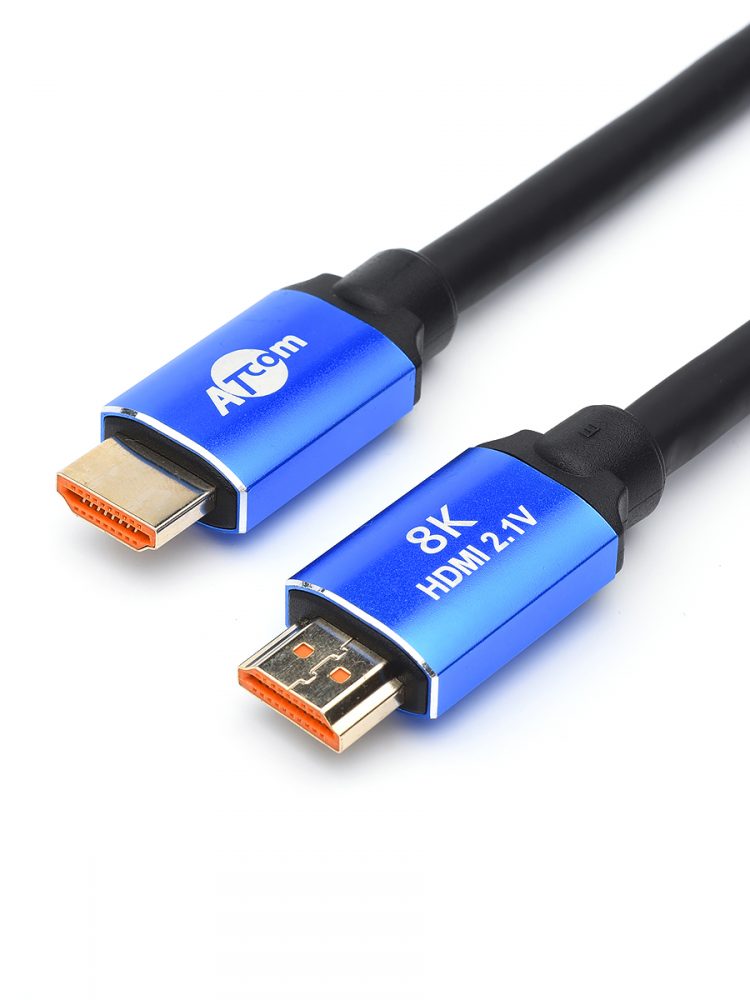 Кабель Atcom HDMI 5 m (HIGH speed, Metal gold, впакете) 8K VER 2.1 AT8886 AT8886