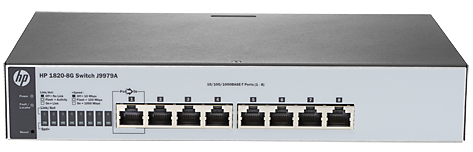 Коммутатор HPE 1820-8G управляемый настольный 8x10/100/1000BASE-T J9979A J9979A