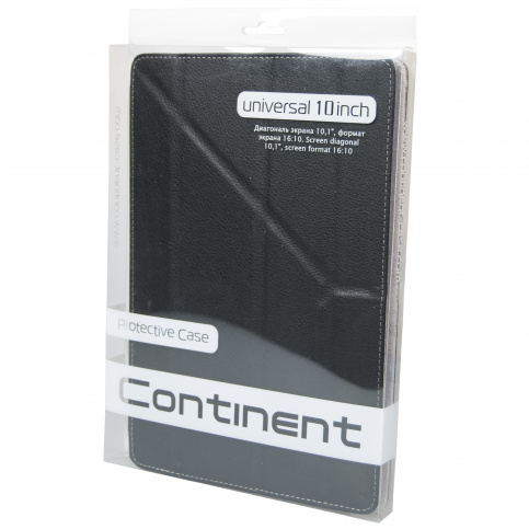 Чехол Continent универсальный для устройств с матрицей до 10,1'',Эко кожа/Пластик, черный UTS-102 BL UTS-102 BL #1