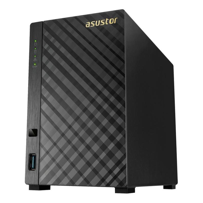 Сетевое хранилище Asustor 2-Bay NAS, Intel Celeron Dual-Core, 2GB SO-DIMM DDR3L, GbE x 1, USB 3.0, WoL, System Sleep Mode, AES-NI hardware encryption AS3102T AS3102T