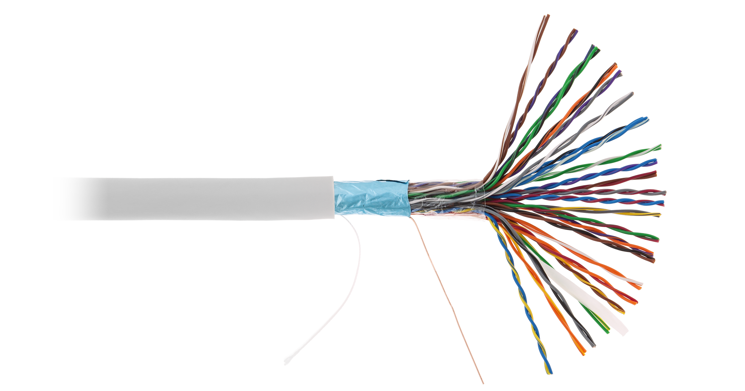 Кабель витая пара NETLAN F/UTP 25 пар, Кат.5 (Класс D), 100МГц, одножильный, BC (чистая медь), внутренний, PVC нг(B), серый, EC-UF025-5-PVC-GY-3 EC-UF025-5-PVC-GY-3