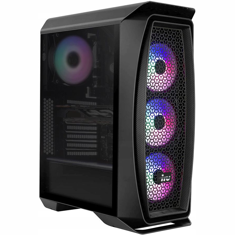 Персональный компьютер iRU Game 310H5GMA MT i5 10400F (2.9) 16Gb SSD500Gb RTX3060Ti 8Gb Free DOS GbitEth 650W черный 1645135 1645135